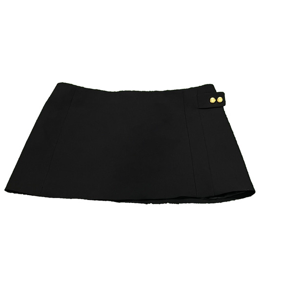 ZARA Mini Skirt Gold Button Detail On Side Black Glam Fall SZ XXL - Picture 1 of 7